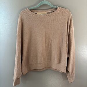 Elegant Beige Crew Neck Sweater